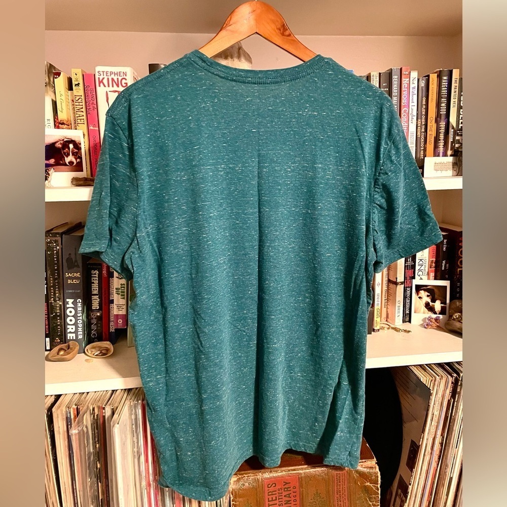 Goodfellow & Co Teal Slub Knit Crewneck T-Shirt Standard Fit Men’s L Soft Tee - Picture 2 of 6